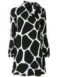 Valentino Giraffe Print Silk Dress — Black