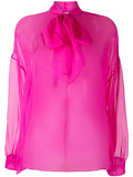 Valentino Tie-Fastening Silk Blouse — Pink