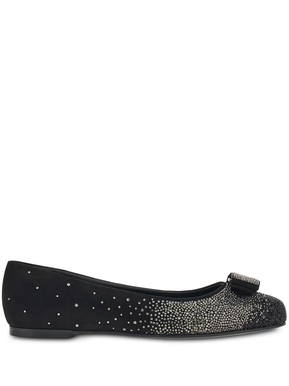 Ferragamo Vara Ballerina Flat — Black