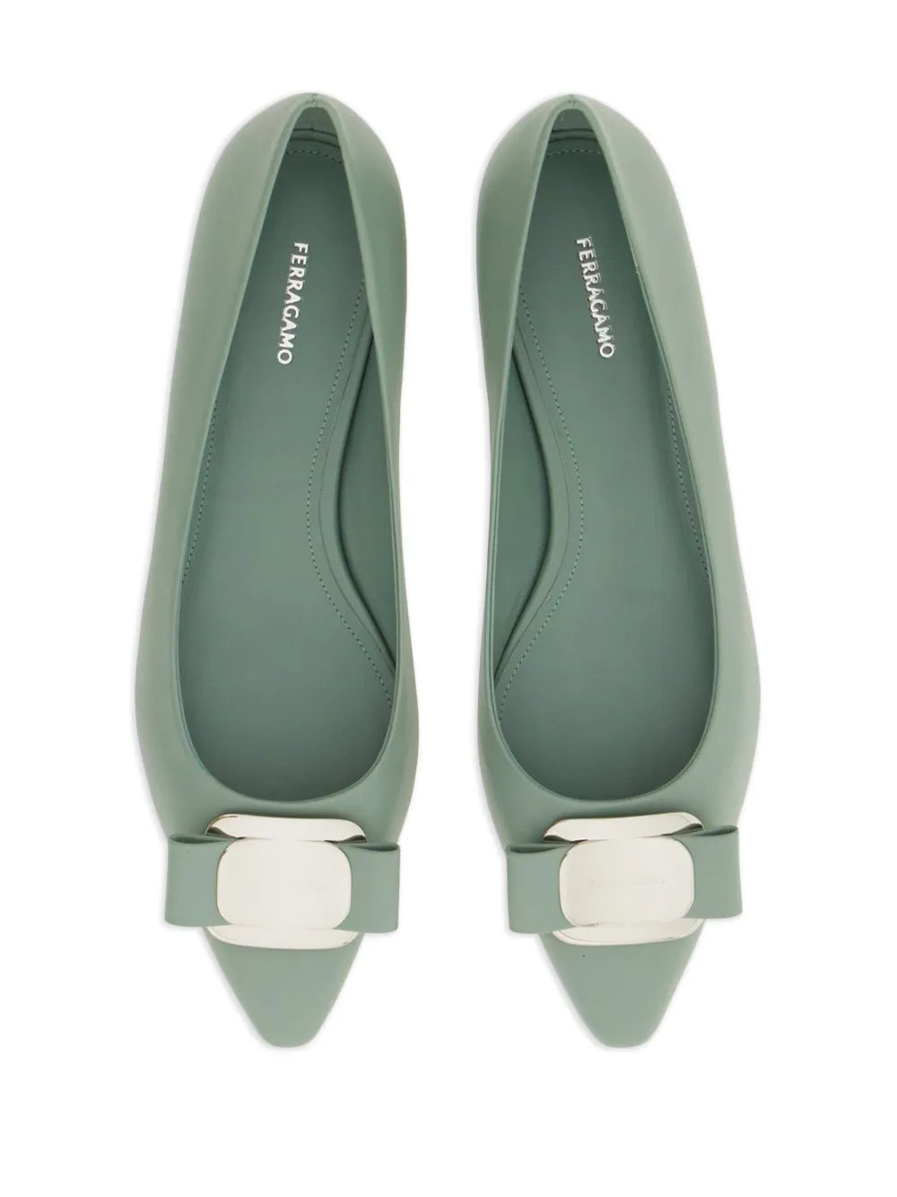 Ferragamo Ballerina Flat — Green