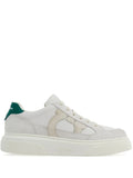 Ferragamo Gancini-Patch Sneaker — White