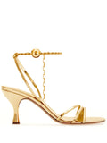 Ferragamo Ankle-Chain 70mm Sandal — Gold