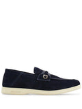 Ferragamo Gancini-Detailed Suede Loafer — Navy