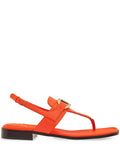 Ferragamo Gancini Flat Sandal — Orange