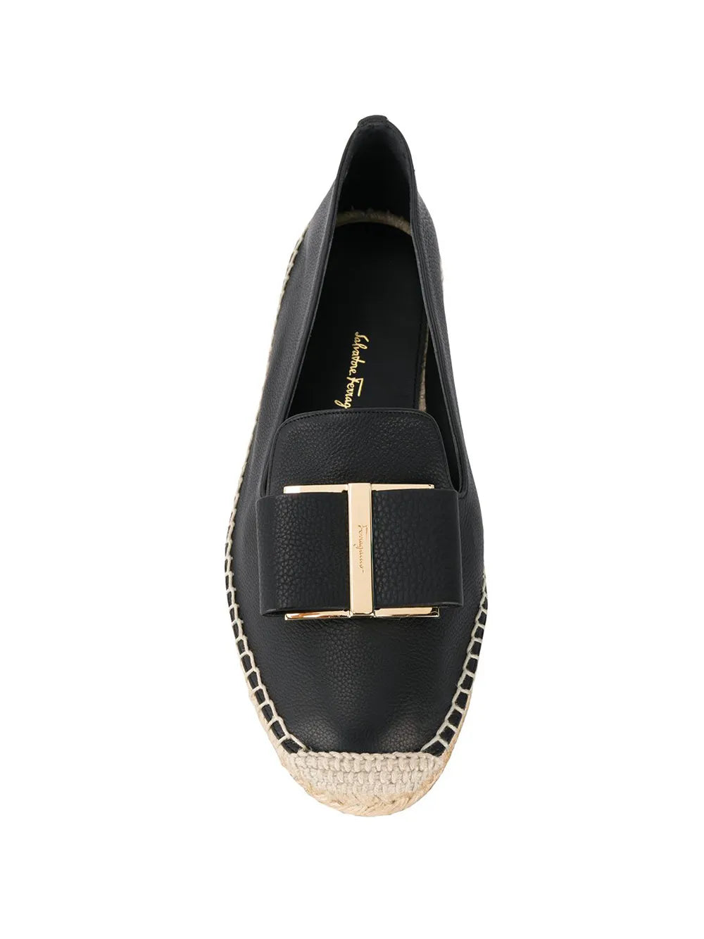 Ferragamo Sannio Espadrille Flat — Black