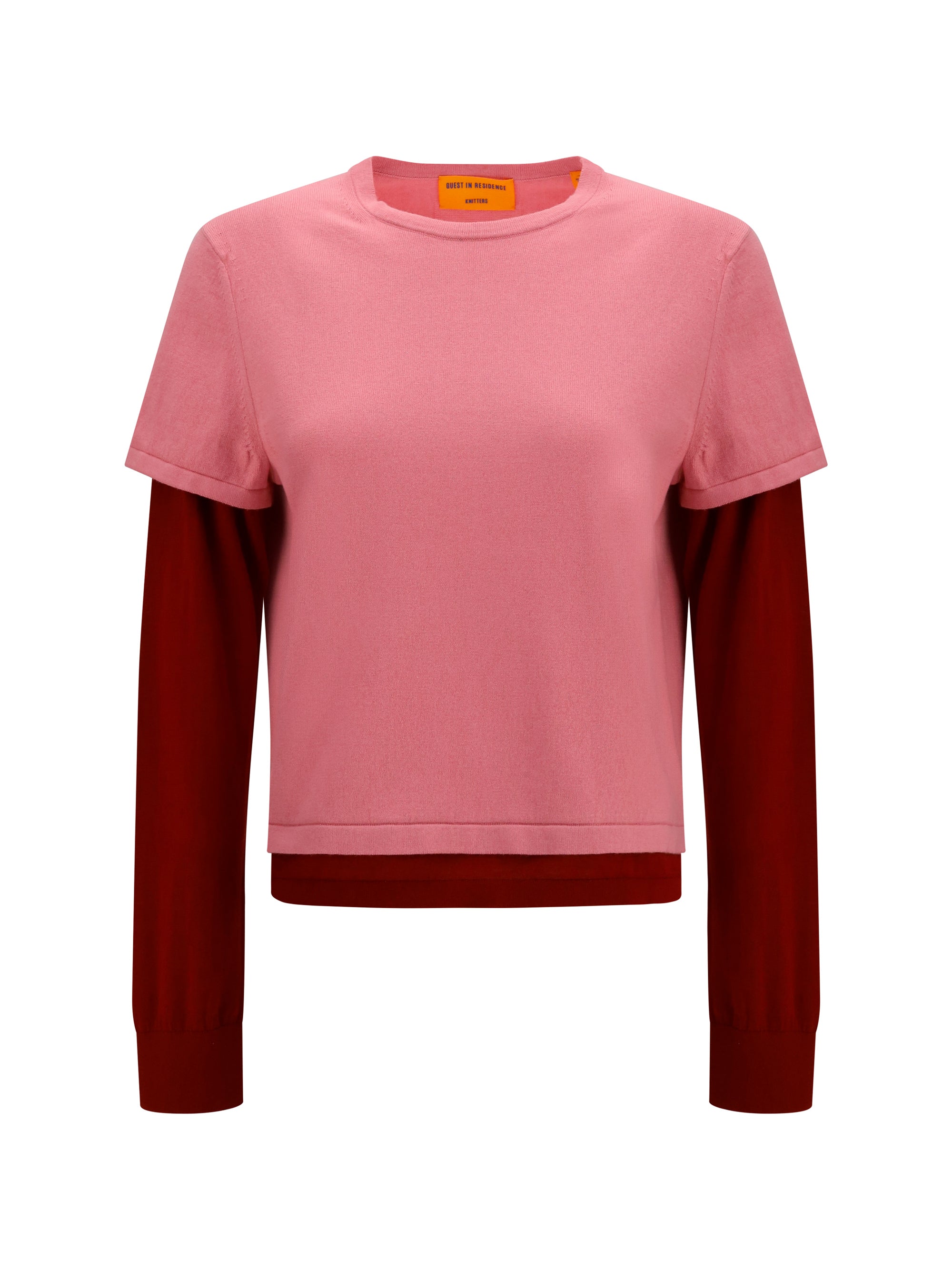 Guest In Residence Layered Two-Tone Sweater — Pink