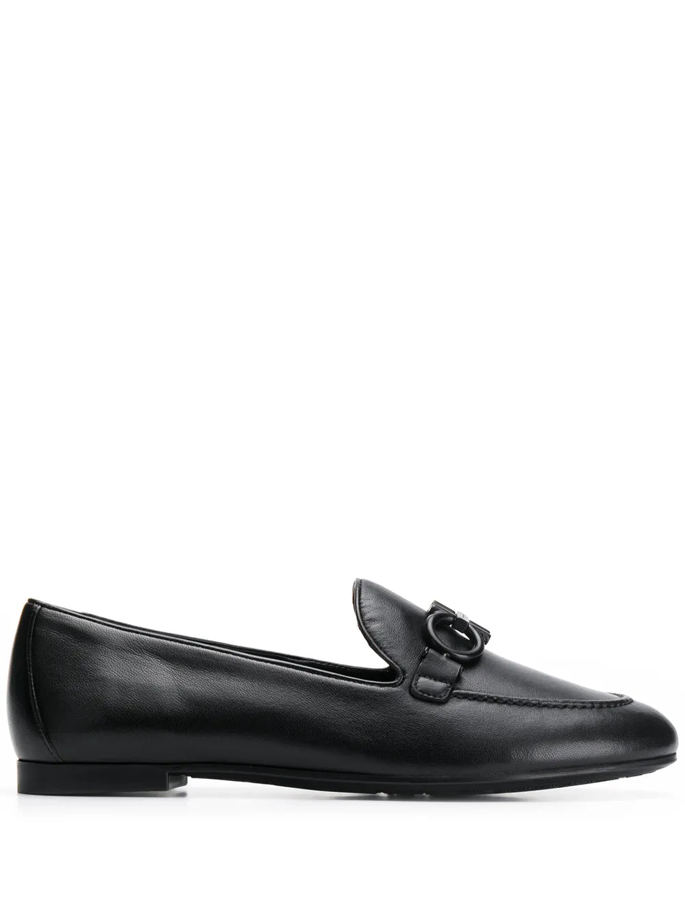 Mocasín de cuero Ferragamo con hebilla Gancini - Negro