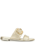Ferragamo Gancini Sandal — Gold