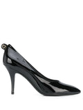 Ferragamo Patent Leather Almond-Toe Pumps — Black