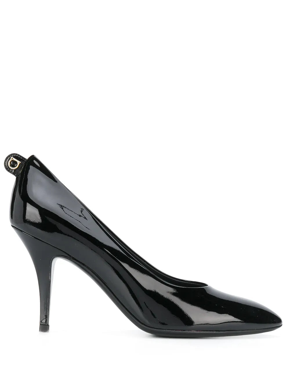 Ferragamo Patent Leather Almond-Toe Pumps — Black
