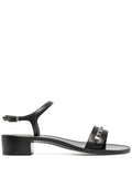 Ferragamo Bow Appliqué Trim Sandals — Black