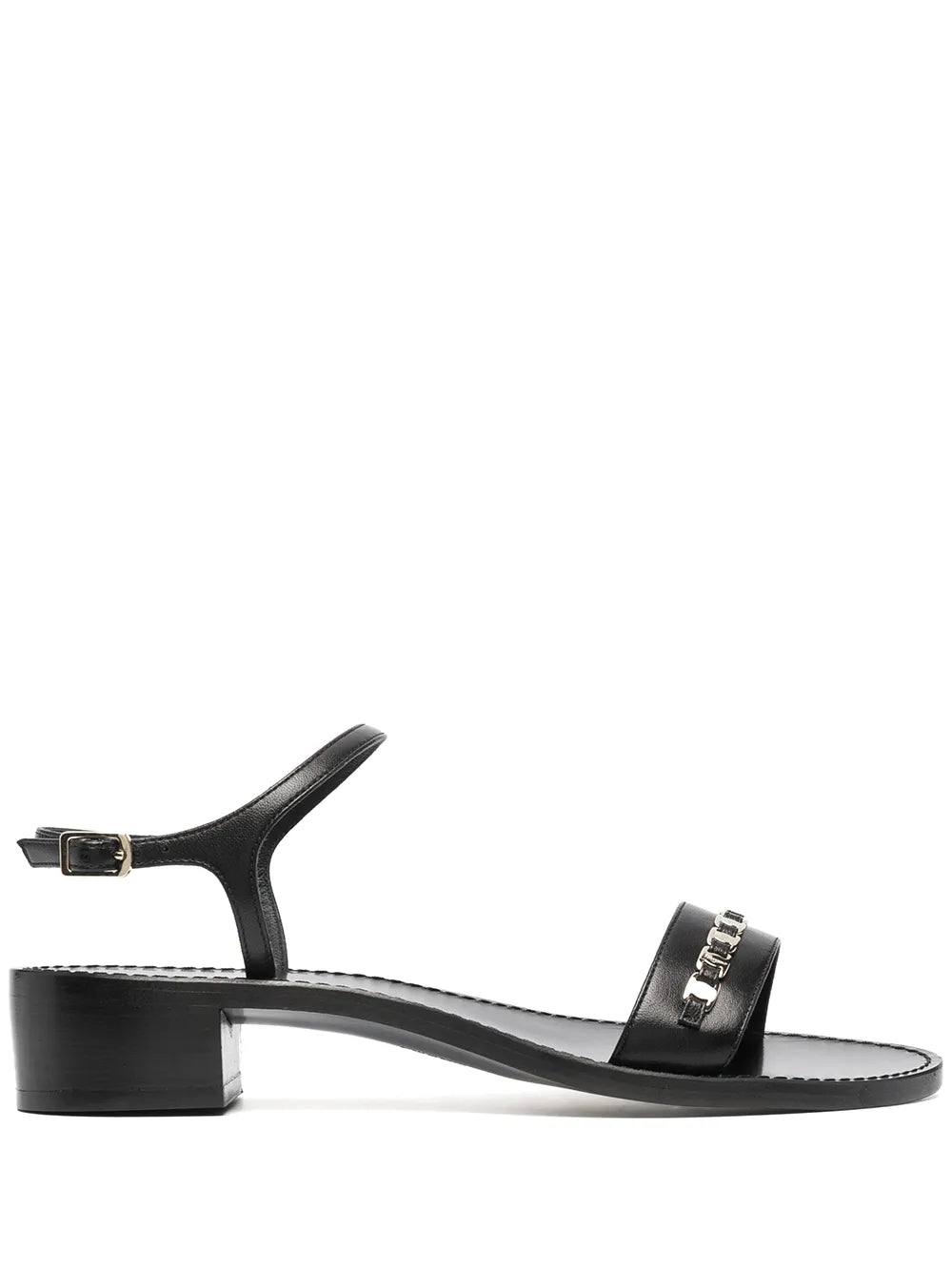 Ferragamo Bow Appliqué Trim Sandals — Black