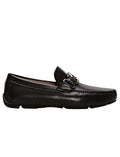 Ferragamo Leather Ornament Driver Loafer — Black