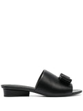 Ferragamo Double Bow Mule Sandal — Black