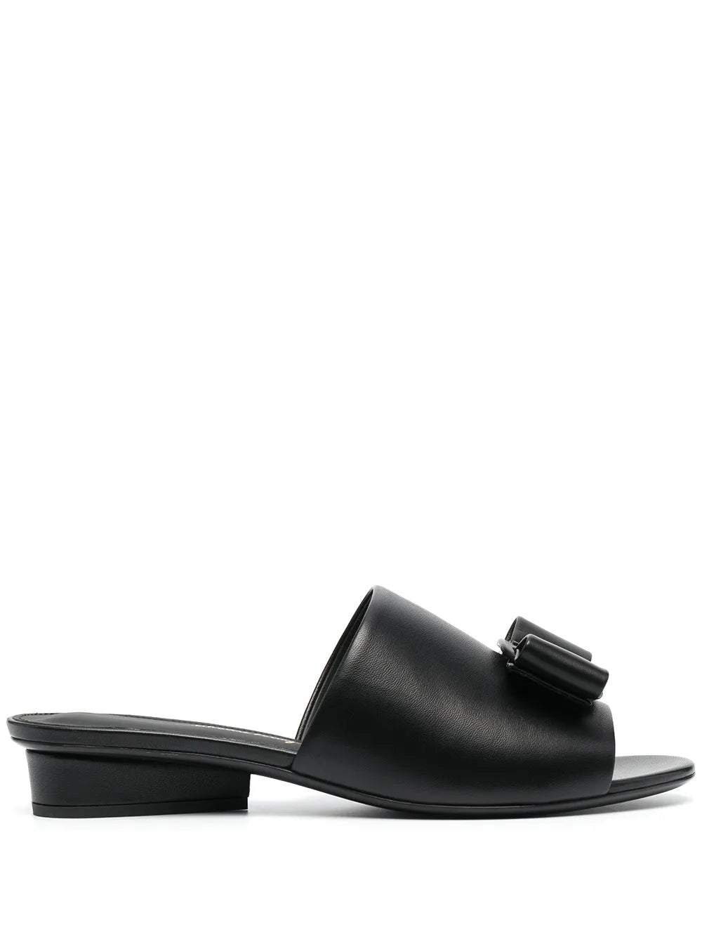 Ferragamo Double Bow Mule Sandal — Black