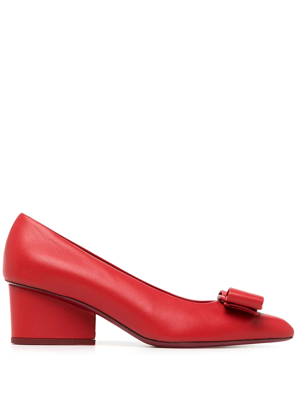 Ferragamo Signature Vara Bow Pump — Red
