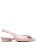 Ferragamo Bow-Detail Slingback Flat — Pink