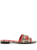 Ferragamo Gancini-Print Mule — Red