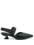 Ferragamo Square-Toe Slingback Pump — Black