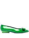 Ferragamo Viva Bow Ballerina Flat — Green