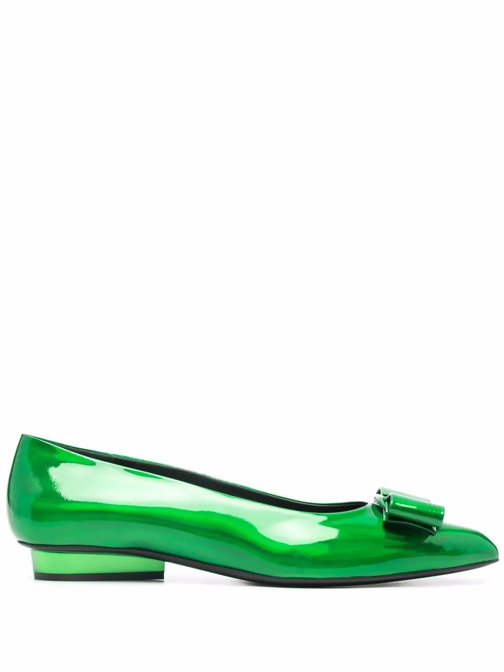Ferragamo Viva Bow Ballerina Flat — Green