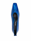 Ferragamo F Heel Pump — Blue