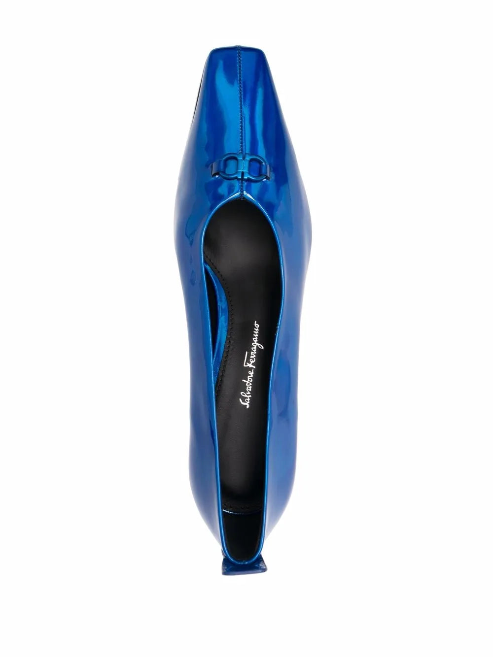 Ferragamo F Heel Pump — Blue