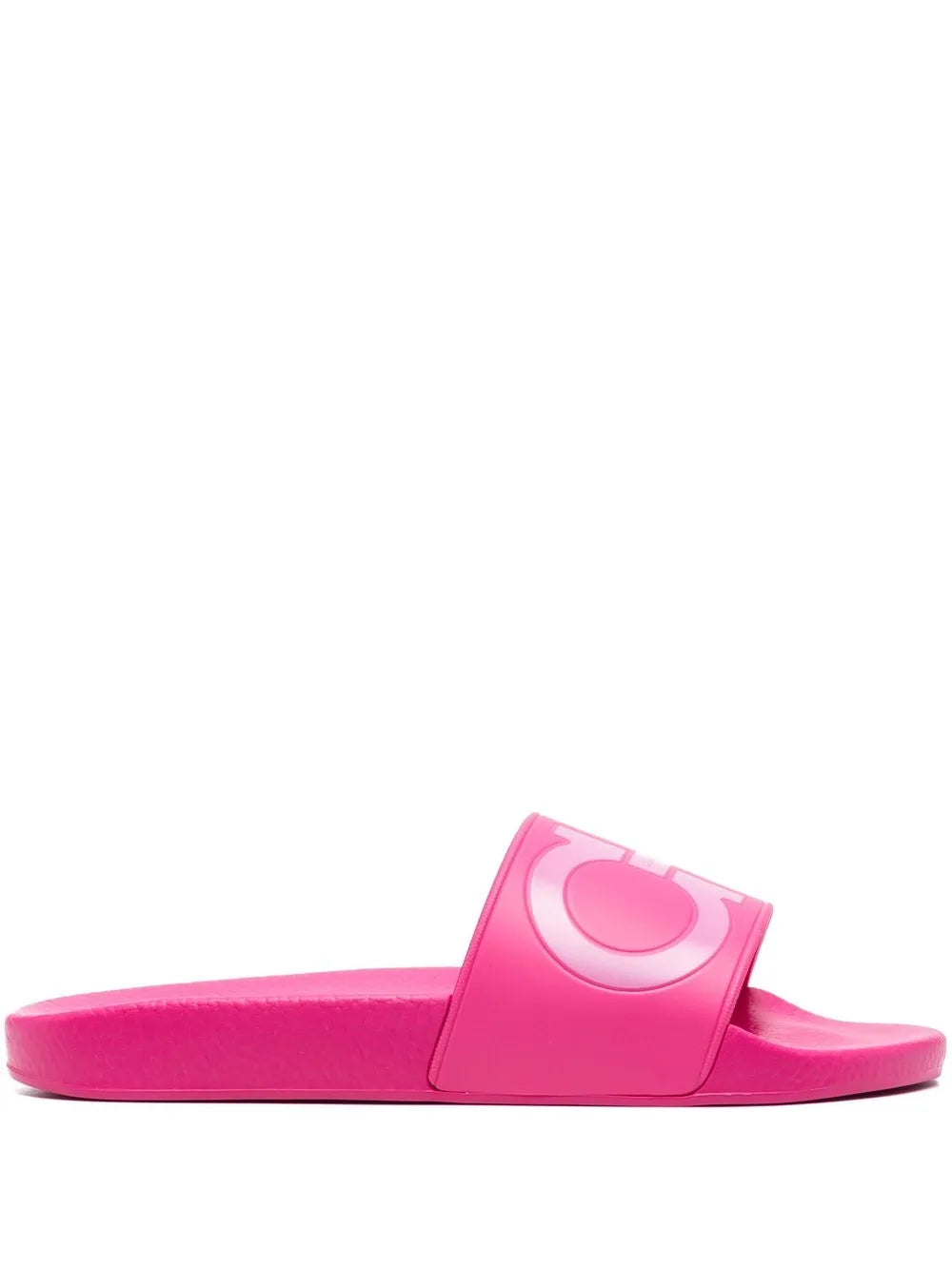 Ferragamo Logo-Print Pool Slide Slide — Pink