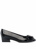 Ferragamo Buckle-Detail Patent Leather Flat — Black