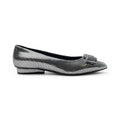 Ferragamo Sequin-Embellished Ballet Flat — Silver
