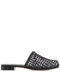 Ferragamo Woven-Design Leather Mule — Black