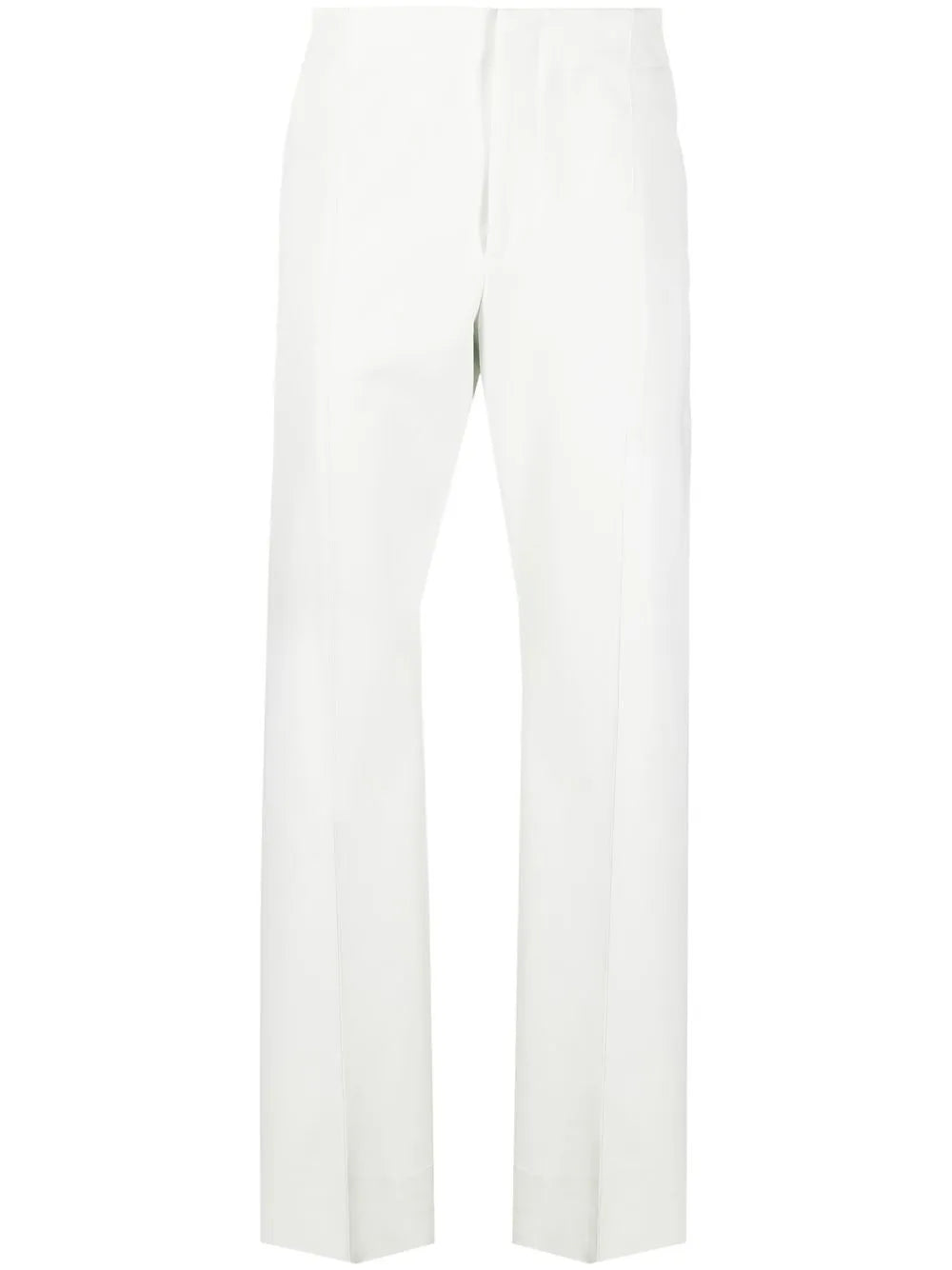 Ferragamo High-Waisted Straight-Leg Trousers — White
