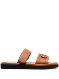 Ferragamo Vara Touch-Strap Sandals — Brown