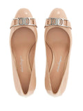 Ferragamo Vara Chain Pump — Beige