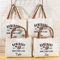 Bolsa de lona personalizada "Homebody Book Store" con asa de piel de PU y nombre Regalo de cumpleaños de uso diario para ratones de biblioteca Amantes de los libros