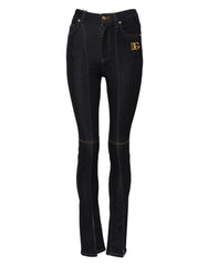 Women's Blue Cotton High Waist Skinny Denim Jeans Clothing