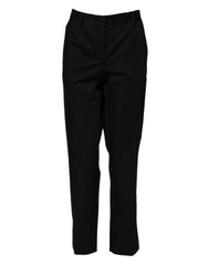 Women's Black Cotton High Waist Formal Pants Polyester Nylon