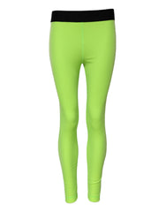 Women's Nylon Stretch Leggings Green Elastane