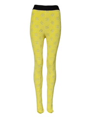 Women's Logo-Patterned Cotton Leggings Yellow
