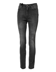 Women's Dark Gray Audrey Cotton Skinny Denim Jeans Elastane Clothing