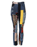 Women's Multicolor Patchwork Skinny Denim Jeans Clothing
