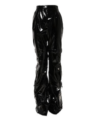 Women's Black High Waist Cargo Bootcut Pants