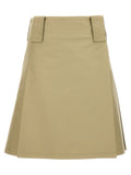 Burberry Pleated Cotton Skirt — Beige