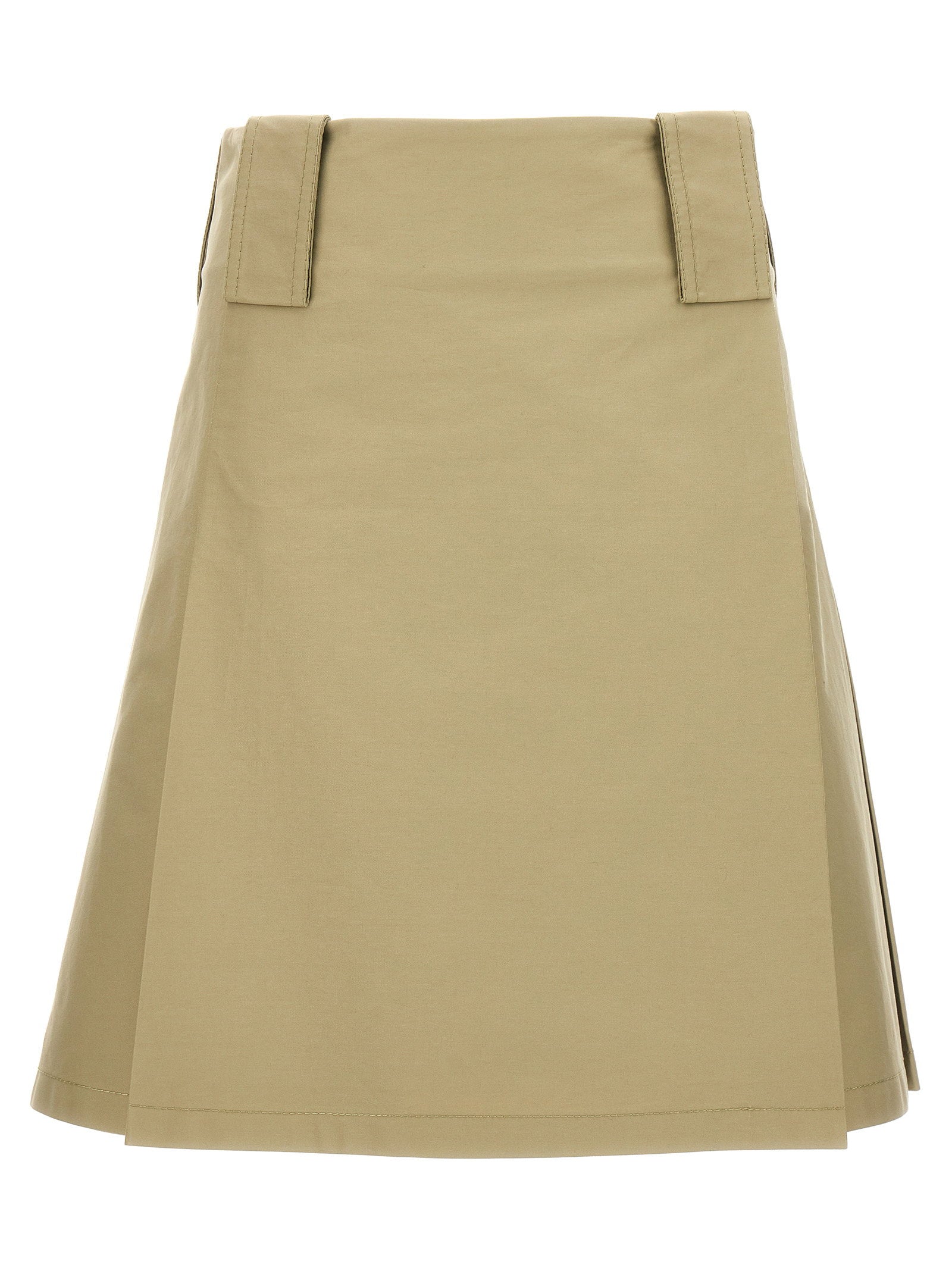 Burberry Pleated Cotton Skirt — Beige
