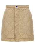 Burberry Quilted Nylon Skirt — Beige