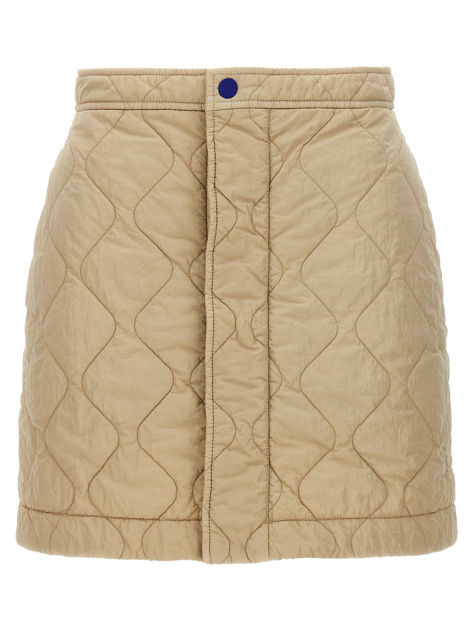Burberry Quilted Nylon Skirt — Beige