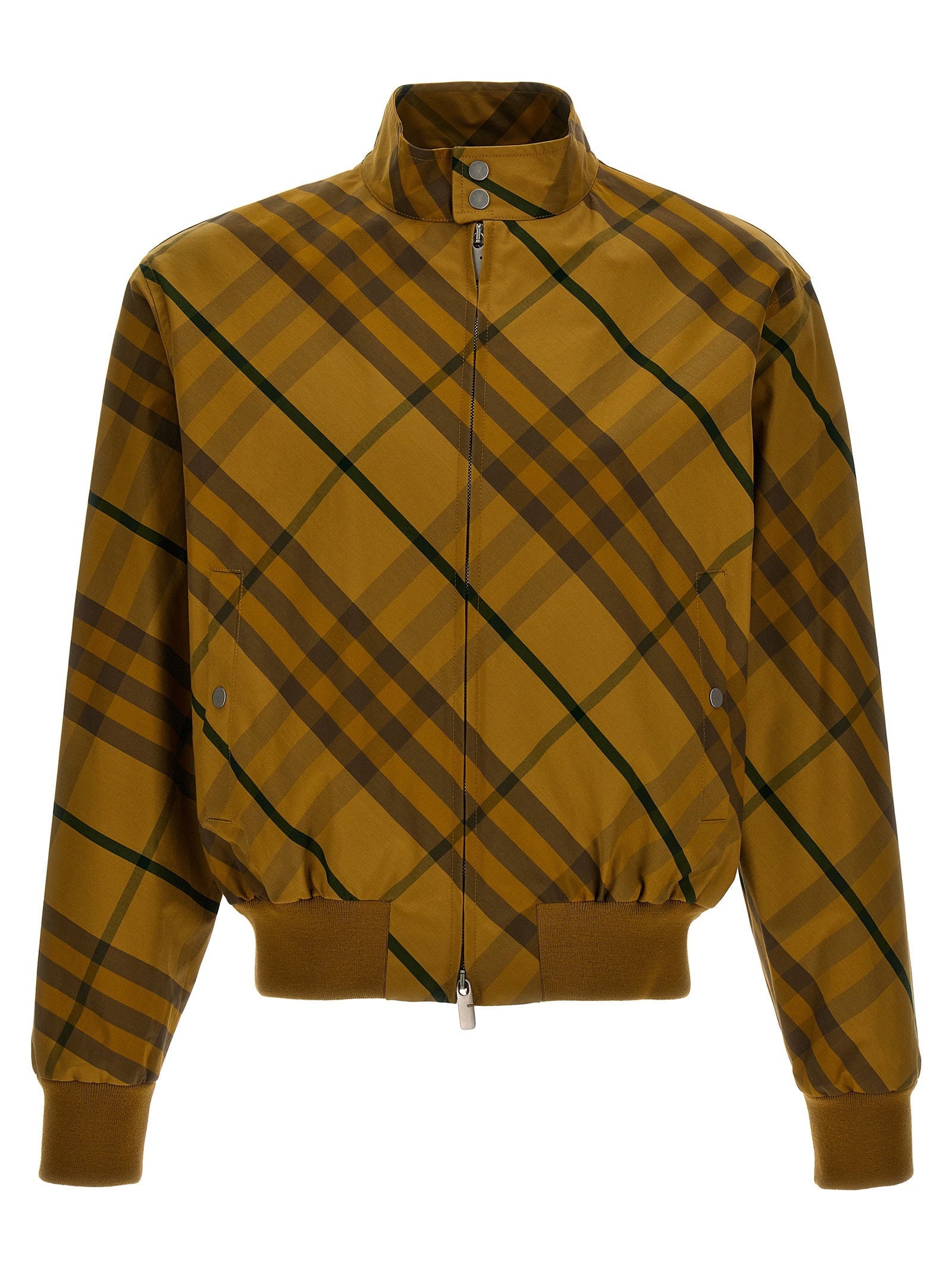 Burberry Check Print Cotton Jacket — Ochre