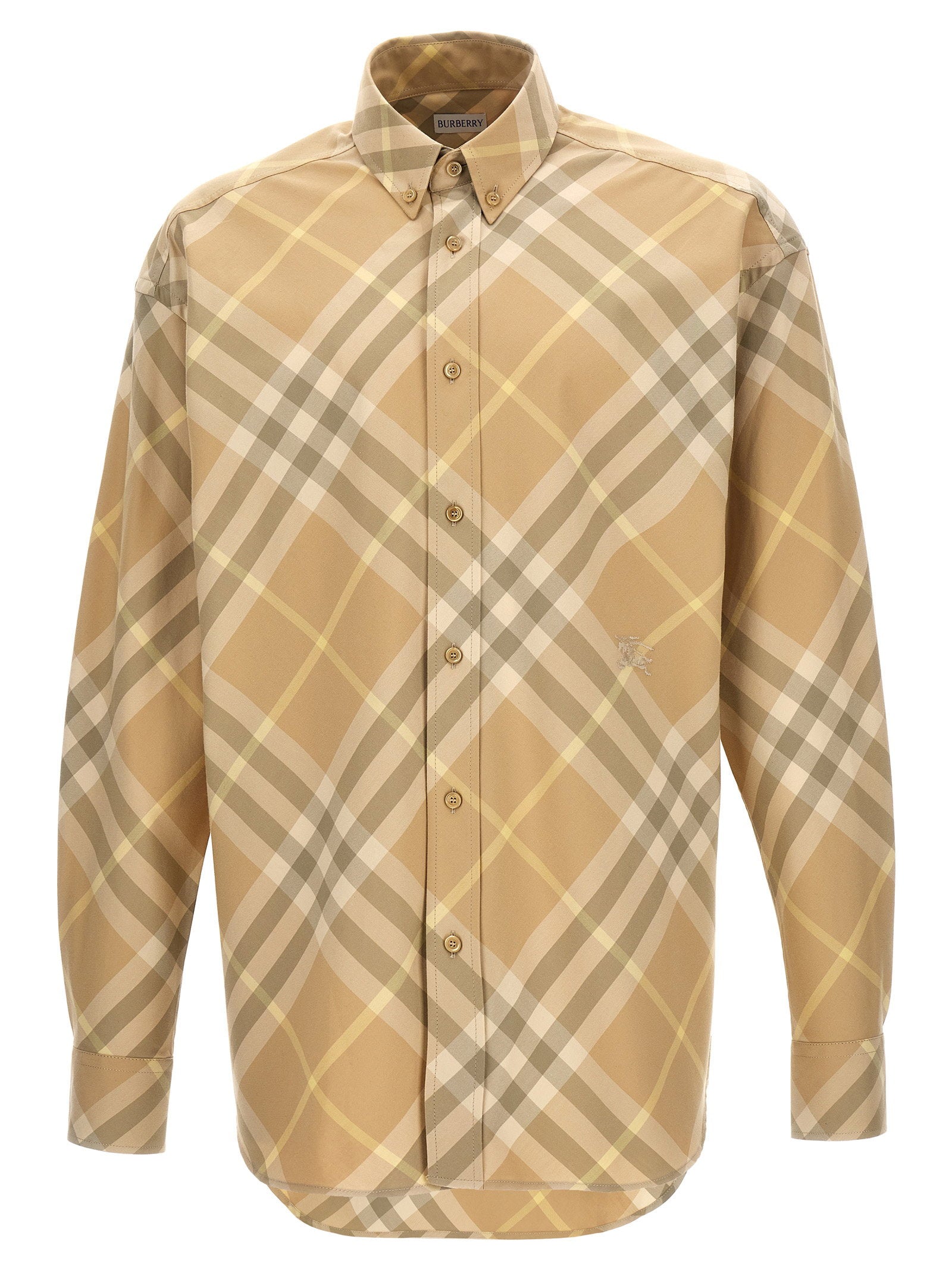 Burberry Check Shirt — Beige