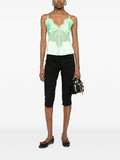 Green Satin Lace Top - 8