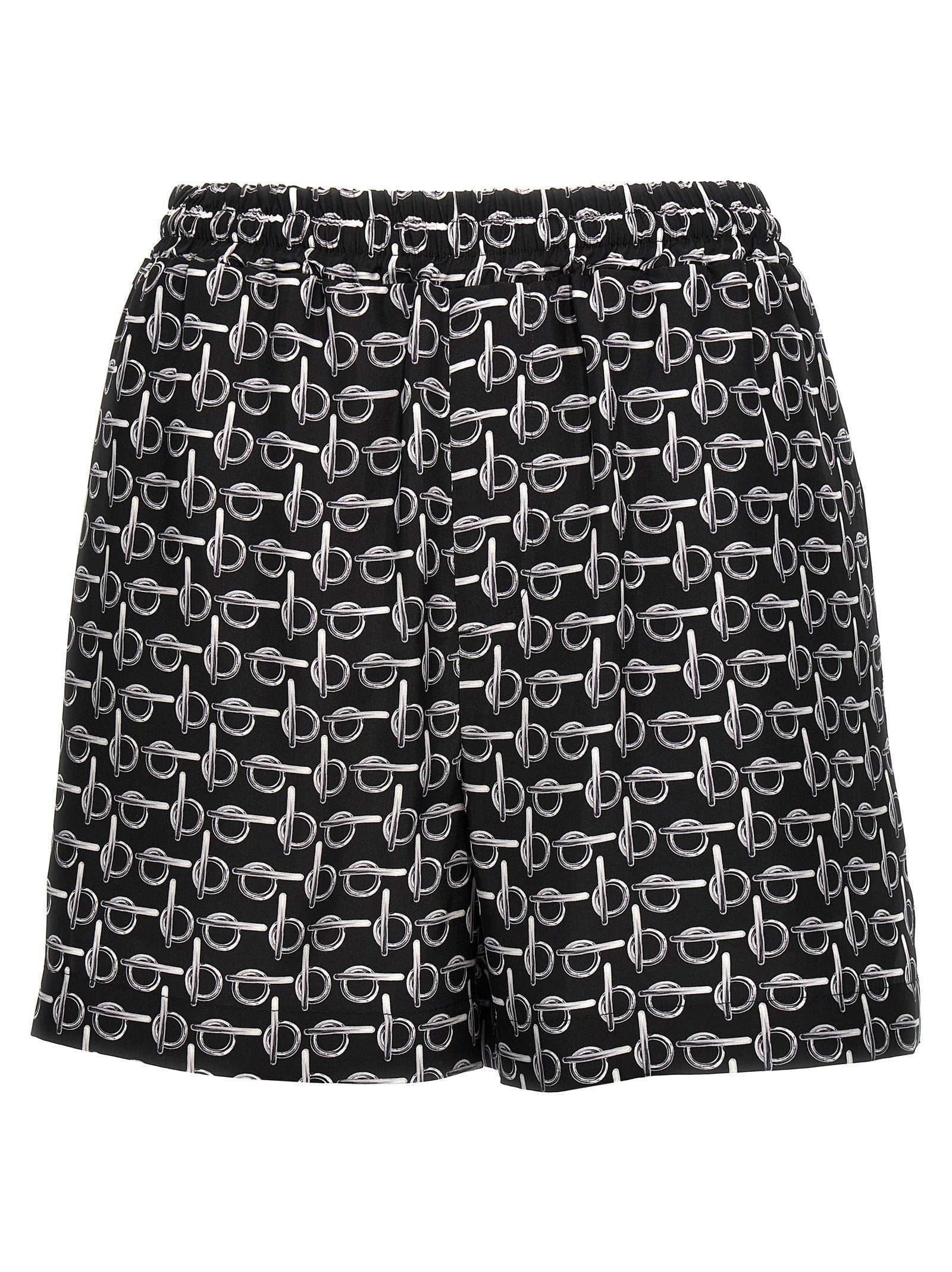Burberry Monogram Silk Shorts — Black